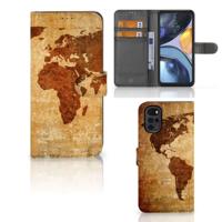 Motorola Moto G22 | Flip Cover | Wereldkaart