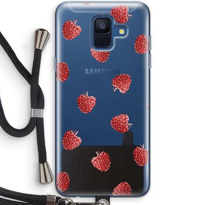 Framboosjes: Samsung Galaxy A6 (2018) Transparant Hoesje met koord