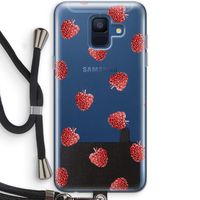 Framboosjes: Samsung Galaxy A6 (2018) Transparant Hoesje met koord