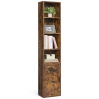 Boekenkast met deur en open vakken, Vintagebruin / 31,8B cm