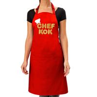 Verjaardag cadeau schort - Chefkok - keukenprinses - rood - Moederdag