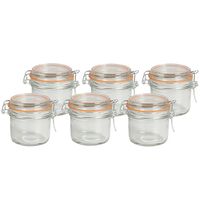 Weckpot/inmaakpot - 6x - 200 ml - glas - met beugelsluiting - D8 x H8 cm