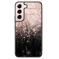 Samsung Galaxy S22 glazen hardcase - Marmer twist Samsung Galaxy S22 glazen hardcase - Marmer twist