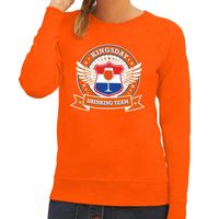 Oranje Kingsday drinking team sweater dames