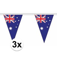 3x Australie slinger met puntvlaggetjes 5 meter   - - thumbnail