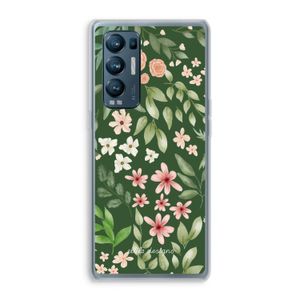 Botanical green sweet flower heaven: Oppo Find X3 Neo Transparant Hoesje