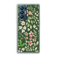 Botanical green sweet flower heaven: Oppo Find X3 Neo Transparant Hoesje