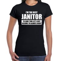 I'm the best janitor / ik ben de beste congierge cadeau t-shirt zwart voor dames