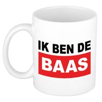 Bellatio Decorations Cadeau mok voor baas - rood - grappig - keramiek - 300 ml - boss - feest mokken - thumbnail