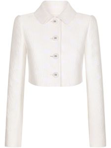 Dolce & Gabbana veste crop à logo DG en jacquard - Blanc