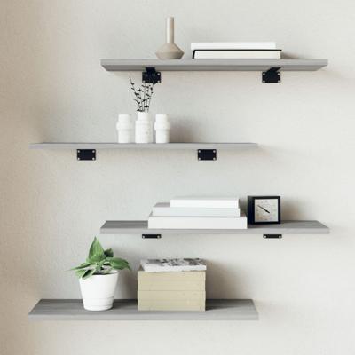 Wandschappen 4 st 60x20x1,5 cm bewerkt hout grijs sonoma eiken