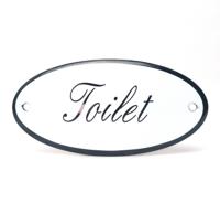 Emaille deurbord ovaal Toilet