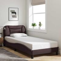 Bedframe zonder matras "Hvar" 80x200 cm stof donkerbruin