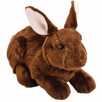 Pluche knuffel konijn/haas donkerbruin 35 cm   - - thumbnail
