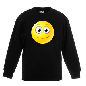 Emoticon sweater vrolijk zwart kinderen 14-15 jaar (170/176)  -