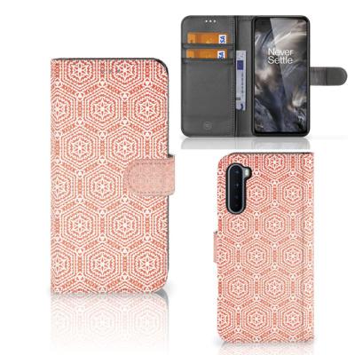 OnePlus Nord | Telefoon Hoesje | Pattern Orange | Portemonnee hoesje