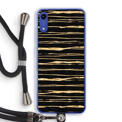 Gouden strepen: Honor Play 8A Transparant Hoesje met koord