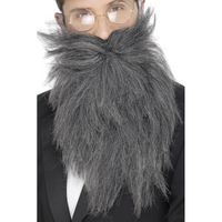 Lange grijze verkleed baard en snor    -