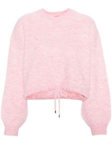 Maje hoodie chiné à épaules tombantes - Rose