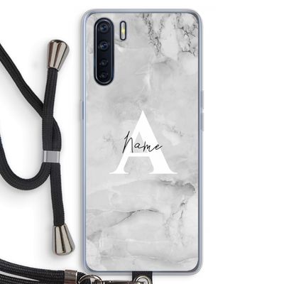 Ivory Marble: Oppo A91 Transparant Hoesje met koord
