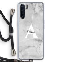 Ivory Marble: Oppo A91 Transparant Hoesje met koord Ivory Marble: Oppo A91 Transparant Hoesje met koord