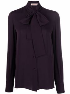 Valentino Garavani chemise en soie à col lavallière - Violet