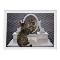 Schootkussen/laptray grappige kat en tijger print 43 x 33 cm - Dienbladen - thumbnail