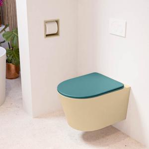 Wandcloset Mondiaz Lavie | Zonder spoelrand | Incl.Toiletzitting-Smag | Keramiek | Sand