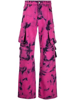 MSGM jean bicolore à effet délavé - Rose