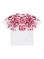 Dolce & Gabbana Kids t-shirt en coton à imprimé Majolica - Blanc - thumbnail