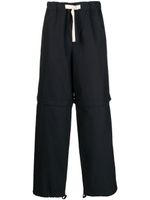 Jil Sander pantalon ample à lien de resserrage - Bleu