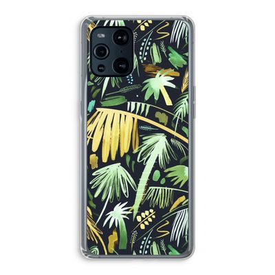 Tropical Palms Dark: Oppo Find X3 Transparant Hoesje