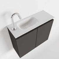 Toiletmeubel Mondiaz Ture | 60 cm | Meubelkleur Dark grey | Eden wastafel Talc Links | 1 kraangat