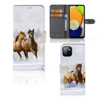 Samsung Galaxy A03 Telefoonhoesje met Pasjes Paarden