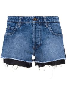 Miu Miu short en jean à design superposé - Bleu