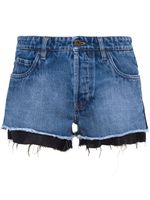 Miu Miu short en jean à design superposé - Bleu - thumbnail