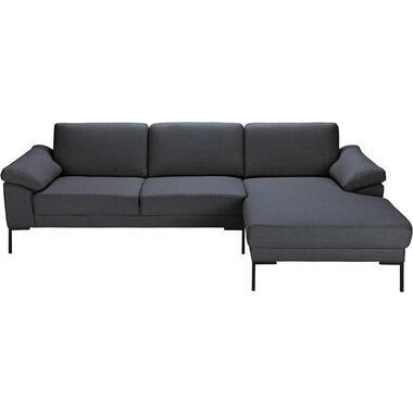 Bank Tom met chaise longue rechts - Basel - antraciet - Leen Bakker