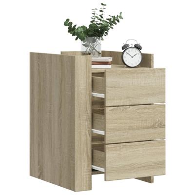 Nachtkastje 45x50x65 cm bewerkt hout sonoma eikenkleurig