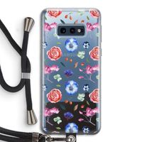 Bloemetjes: Samsung Galaxy S10e Transparant Hoesje met koord
