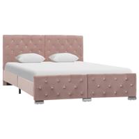 Bedframe fluweel roze 140x200 cm