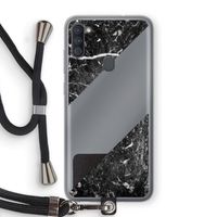 Zwart marmer: Samsung Galaxy A11 Transparant Hoesje met koord