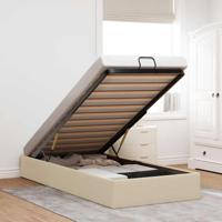 Bedframe zonder matras 90x190 cm stof crèmekleurig