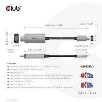 CLUB3D USB Gen2 Type-C to HDMI 4K120Hz 8K60Hz HDR10 with DSC1.2 Active Cable M/M 3m - thumbnail