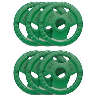 Voordeelbundel 30 kg (6 x 5 kg) Olympische Halterschijven Gripper Gietijzer - 50/51 mm Voordeelbundel 30 kg (6 x 5 kg) Olympische Halterschijven Gripper Gietijzer - 50/51 mm
