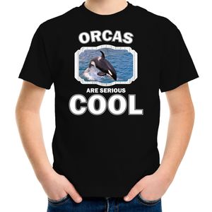 T-shirt orcas are serious cool zwart kinderen - orka walvissen/ grote orka shirt