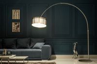 Design booglamp EXTENSO 230cm zwarte vloerlamp met marmeren voet - 7162