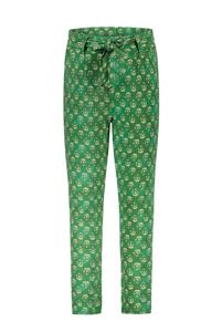 Like Flo Meisjes broek met riem - Groen bloemen