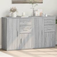 Dressoirs 2 st 60x31x70 cm bewerkt hout grijs sonoma eikenkleur