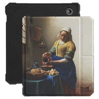Lunso - Kobo Libra 2 hoes (7 inch) - Vegan Saffiano Leren sleep cover - Vermeer Melkmeisje