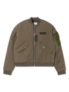 MYAR KIDS veste bomber zippée à logo imprimé - Vert